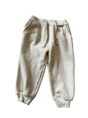 By Billie Kids Cream Cotton Pull-On Joggers with Drawstring